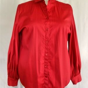 Chico's Vibrant Red Button-Down Blouse
